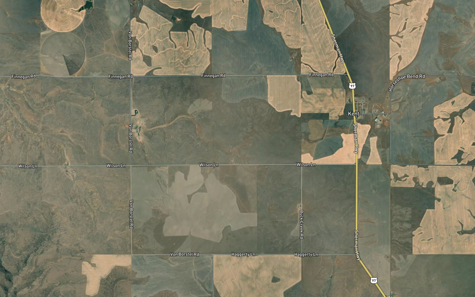 Satellite map of the Wilson Reservoir