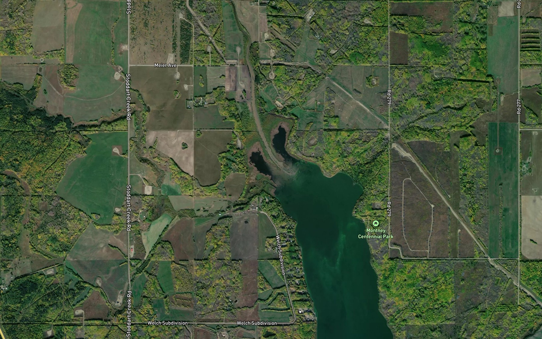 Satellite map of the Stoddart Creek