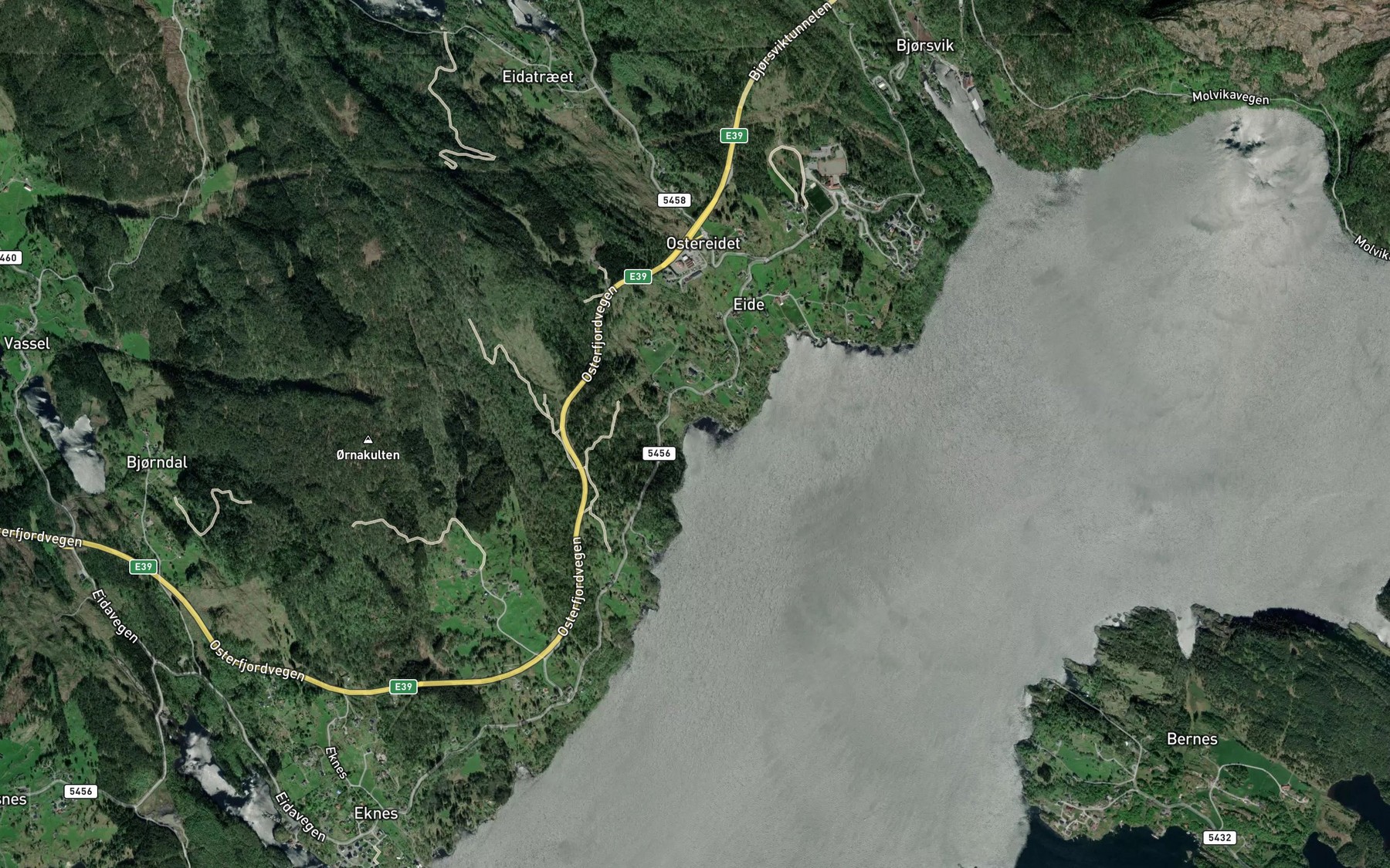 Satellite map of the Dyrsviki