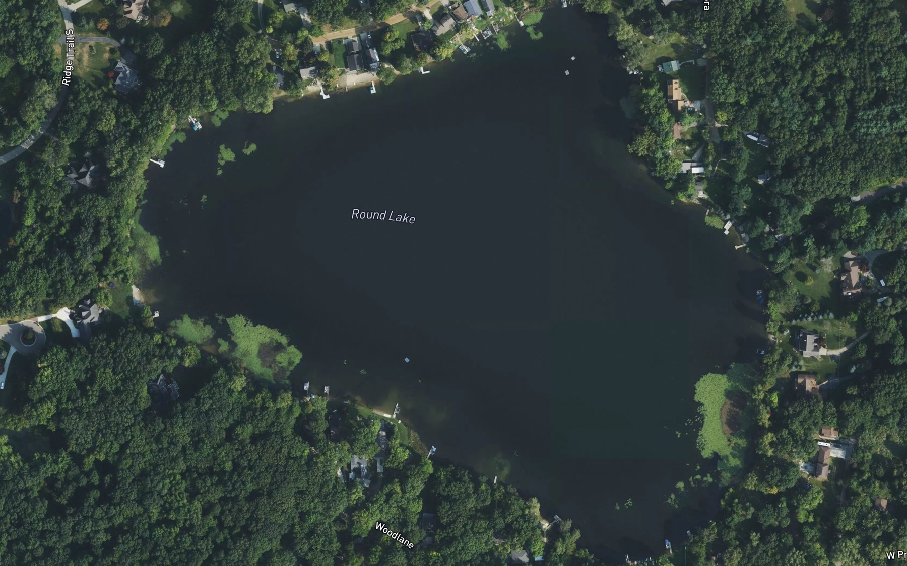 Satellite map of the Round Lake