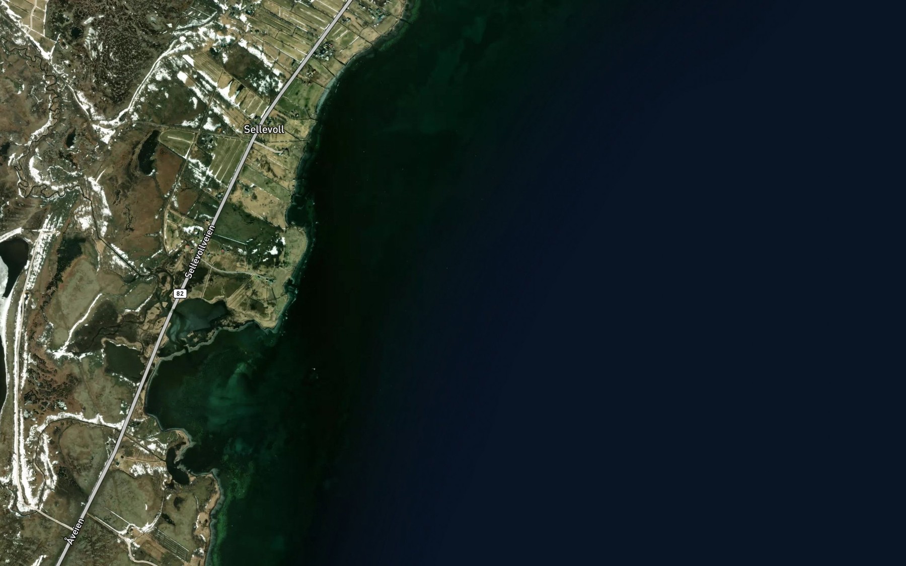 Satellite map of the Nordre Bjelkan