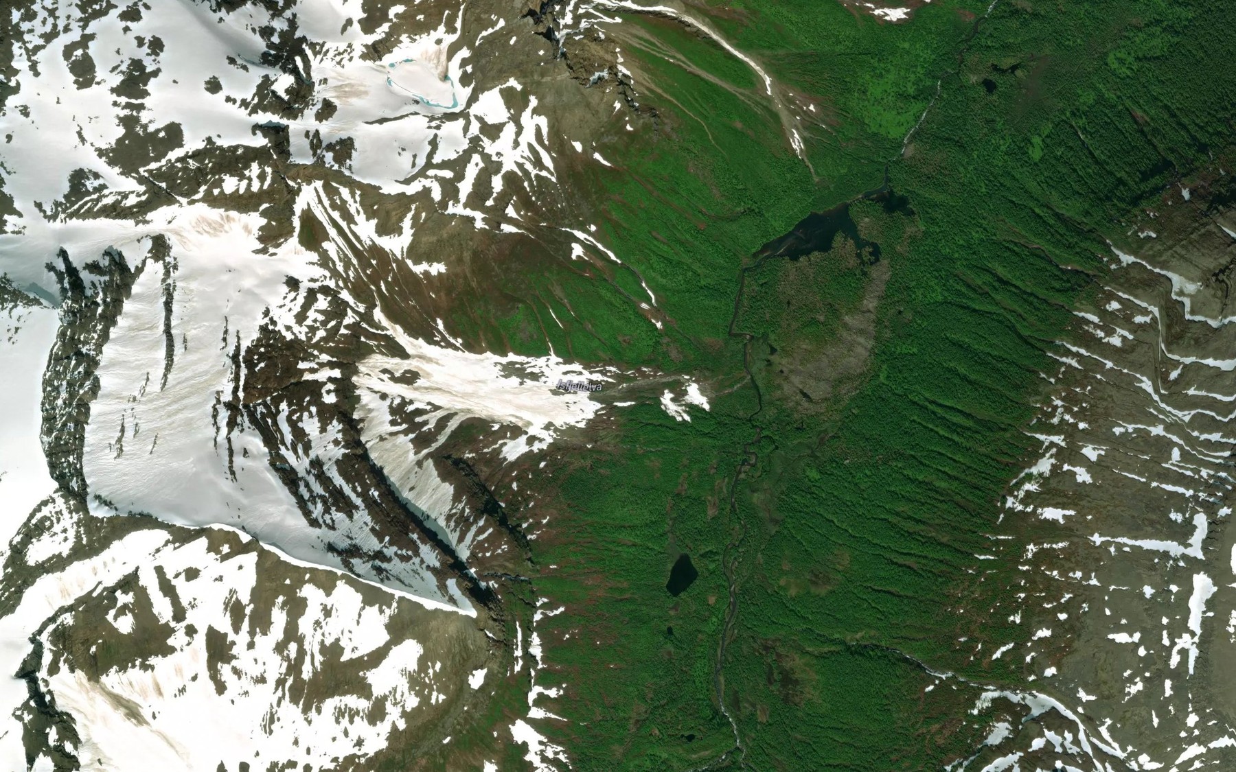 Satellite map of the Isfjellelva