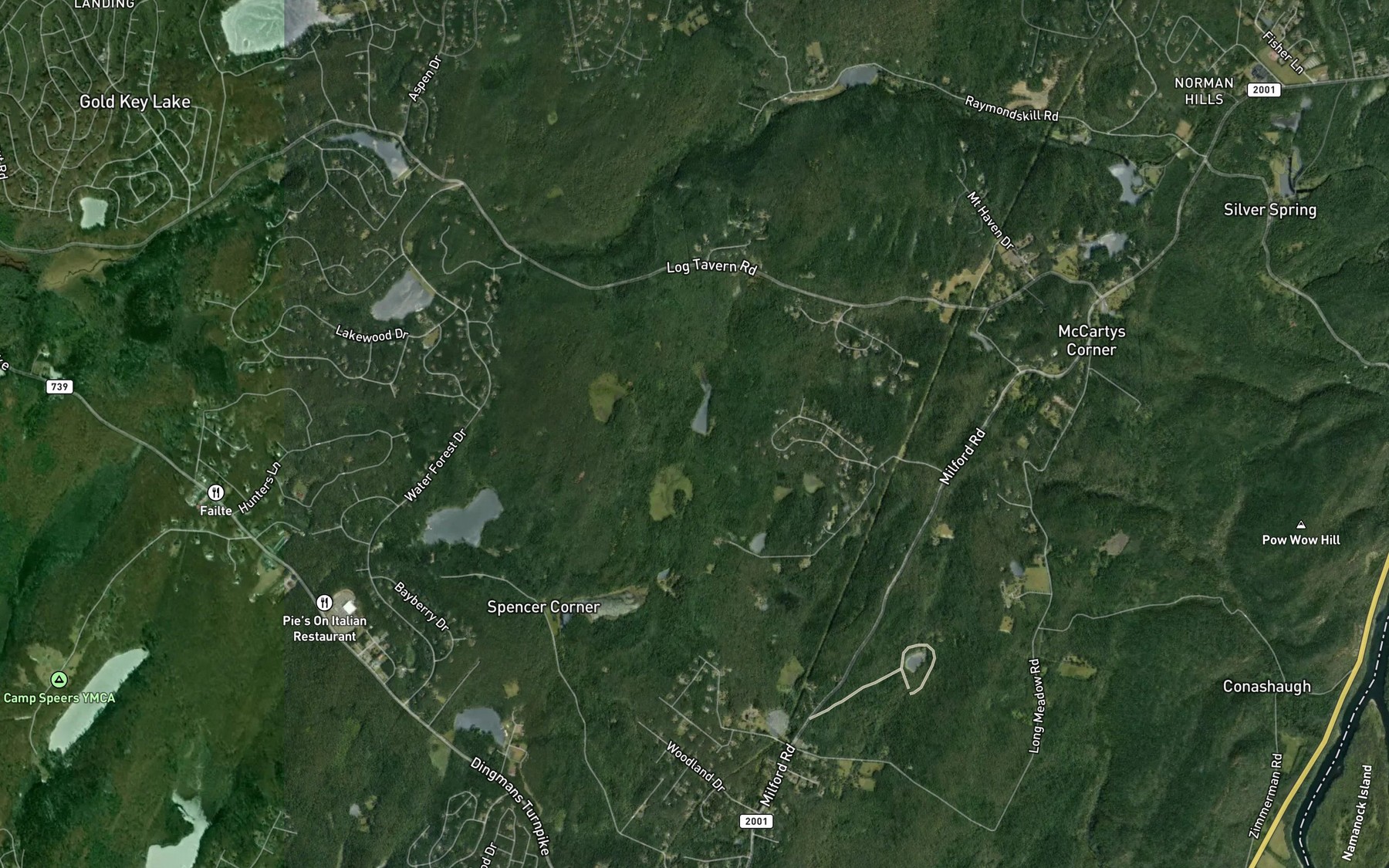 Satellite map of the Bear Brook
