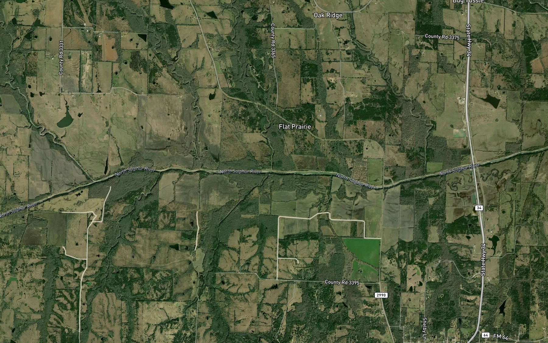 Satellite map of the Davis Creek