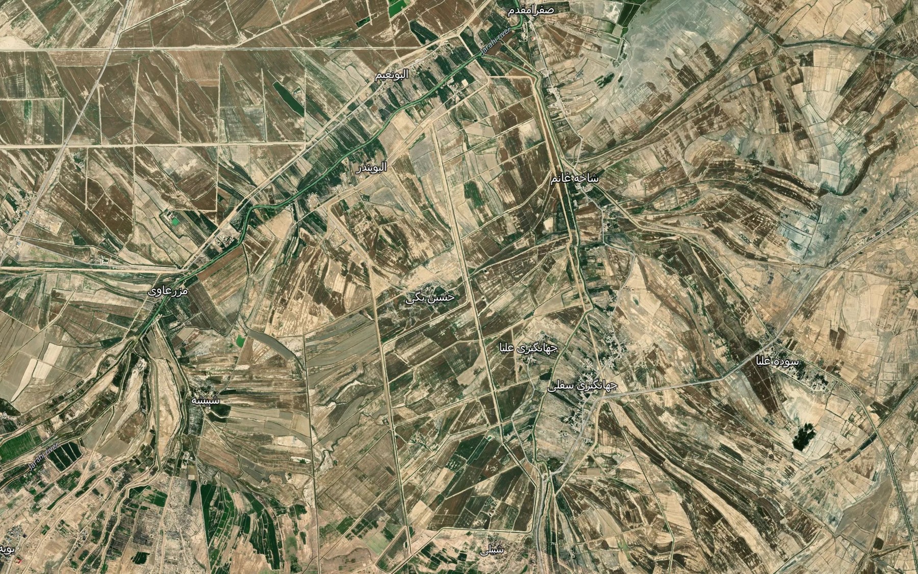 Satellite map of the Nahr-e Shakheh