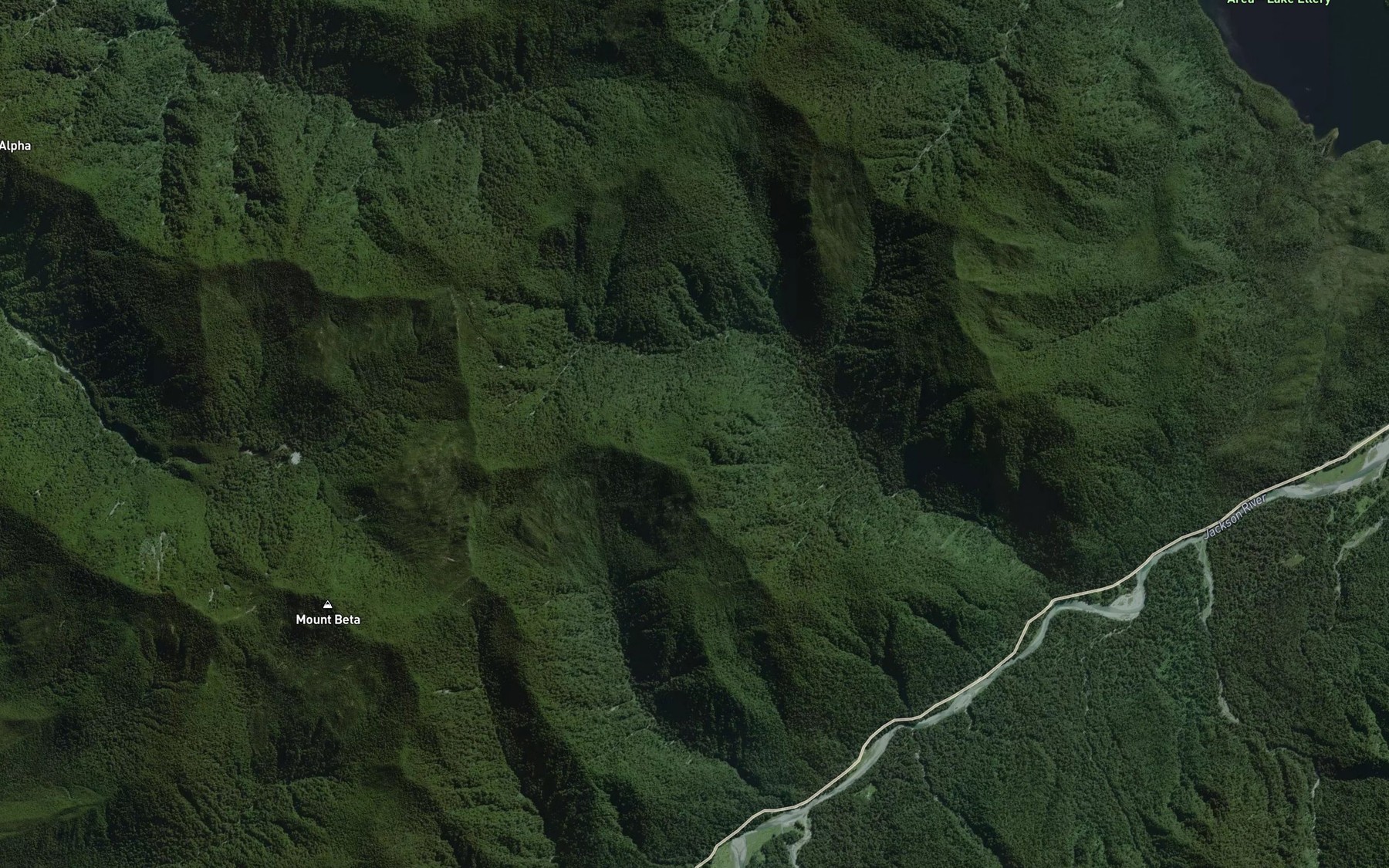 Satellite map of the Rapture Rill