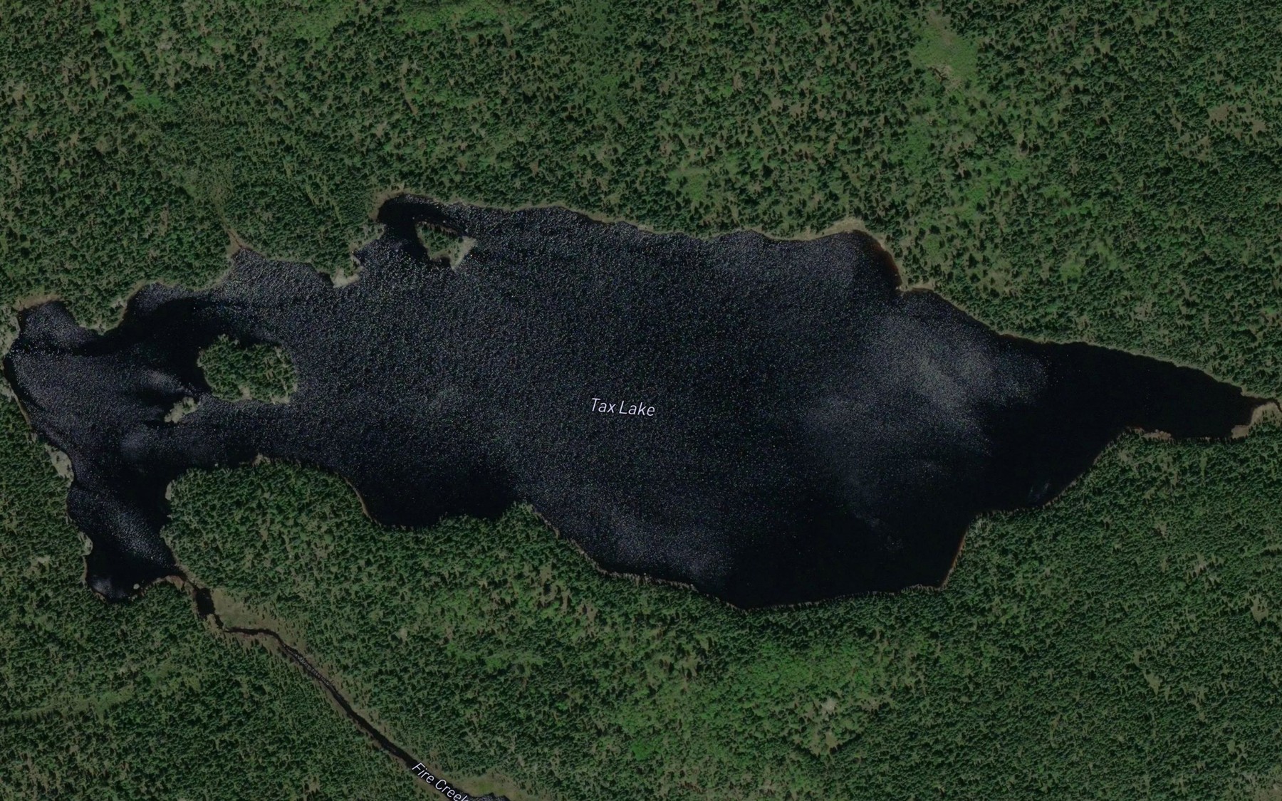 Satellite map of the Tax Lake