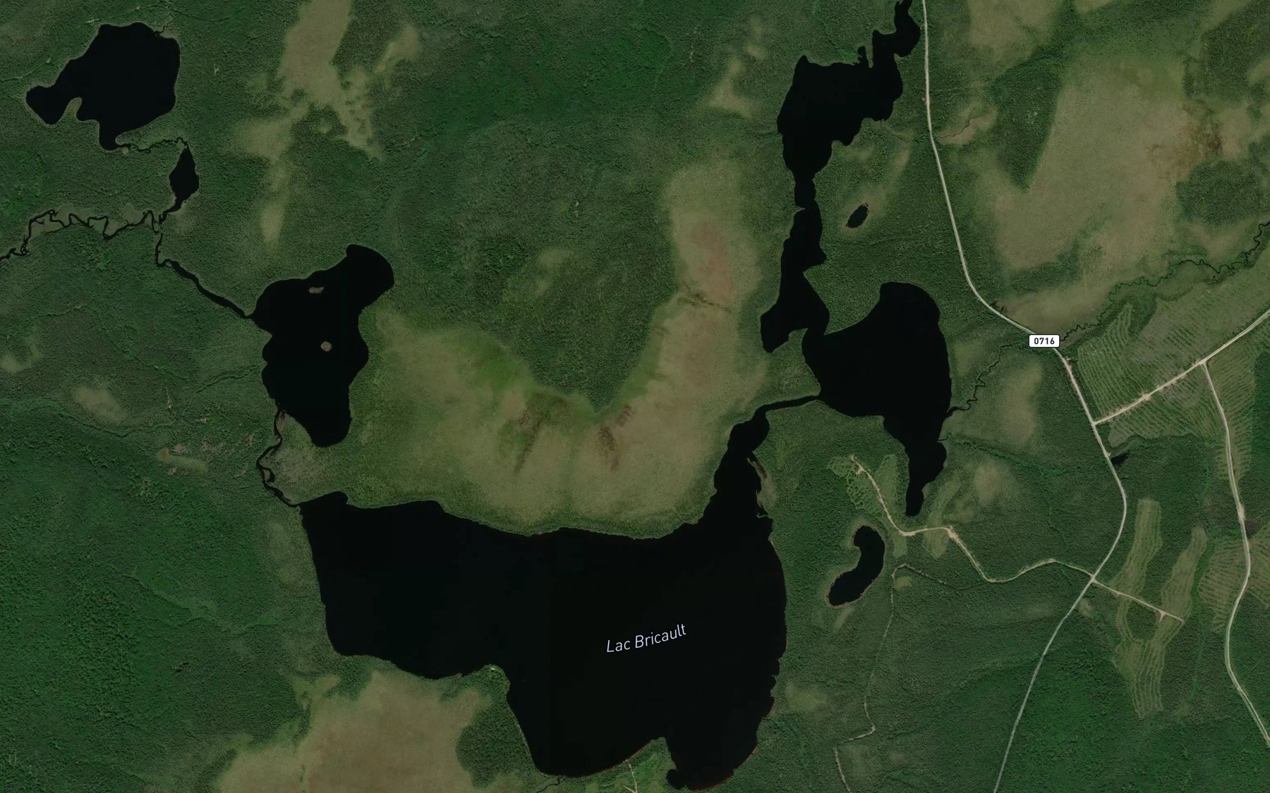 Satellite map of the Lac Bricault