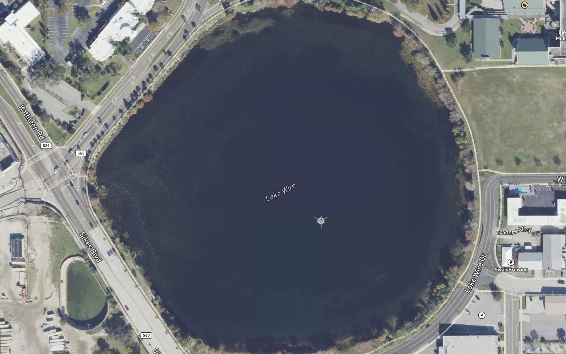 Satellite map of the Lake Wire