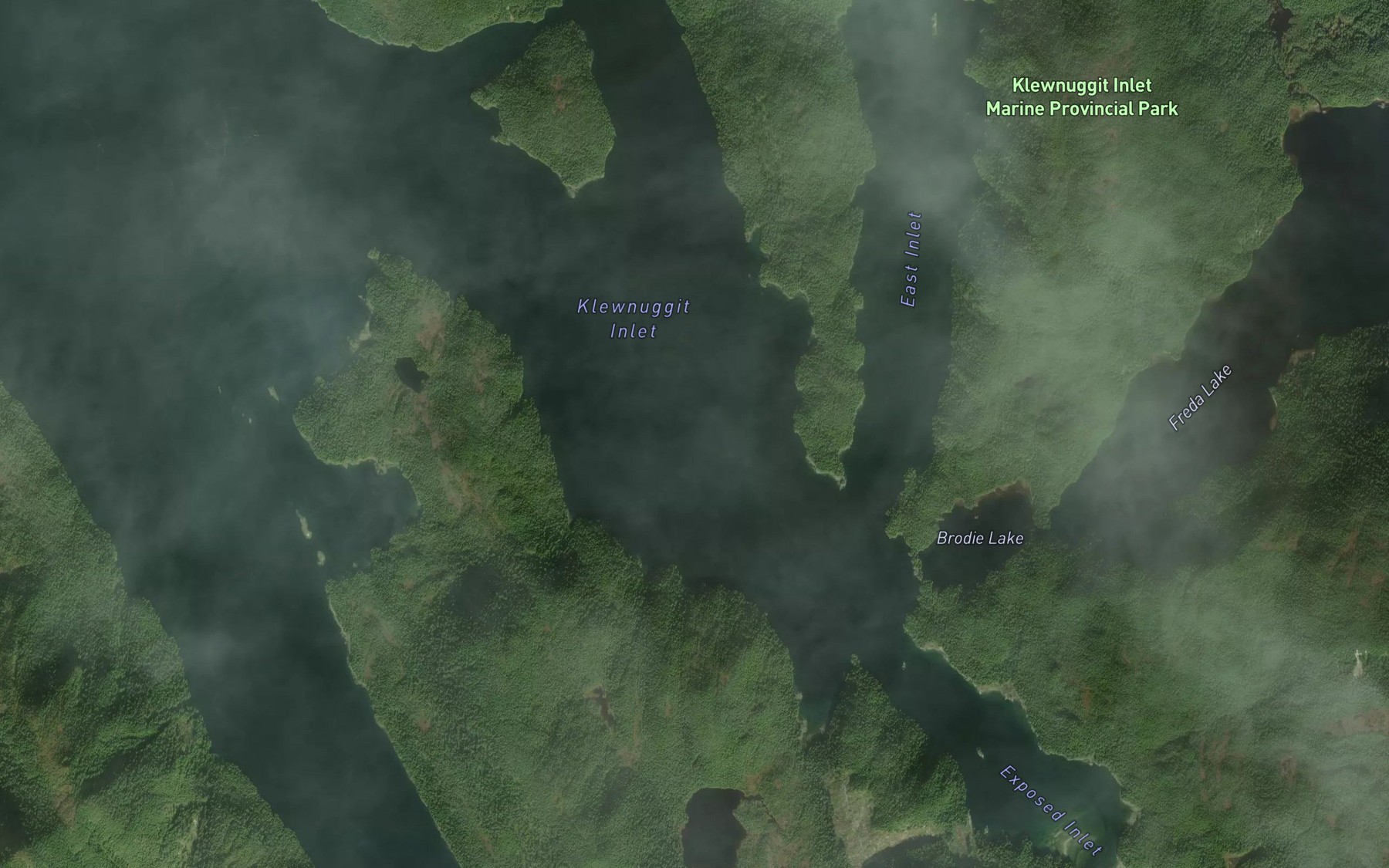 Satellite map of the Klewnuggit Inlet