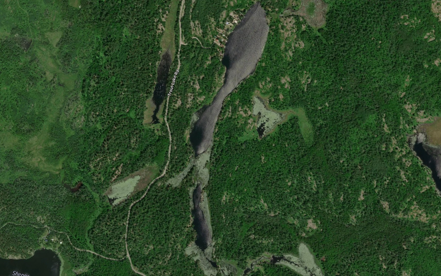 Satellite map of the Cranberry Lake