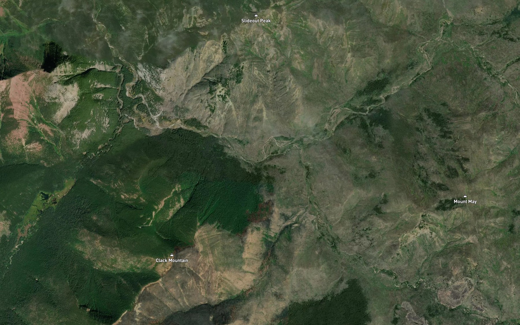 Satellite map of the Strawberry Creek