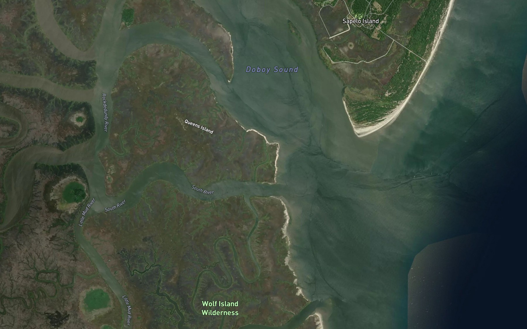 Satellite map of the Hospital Creek