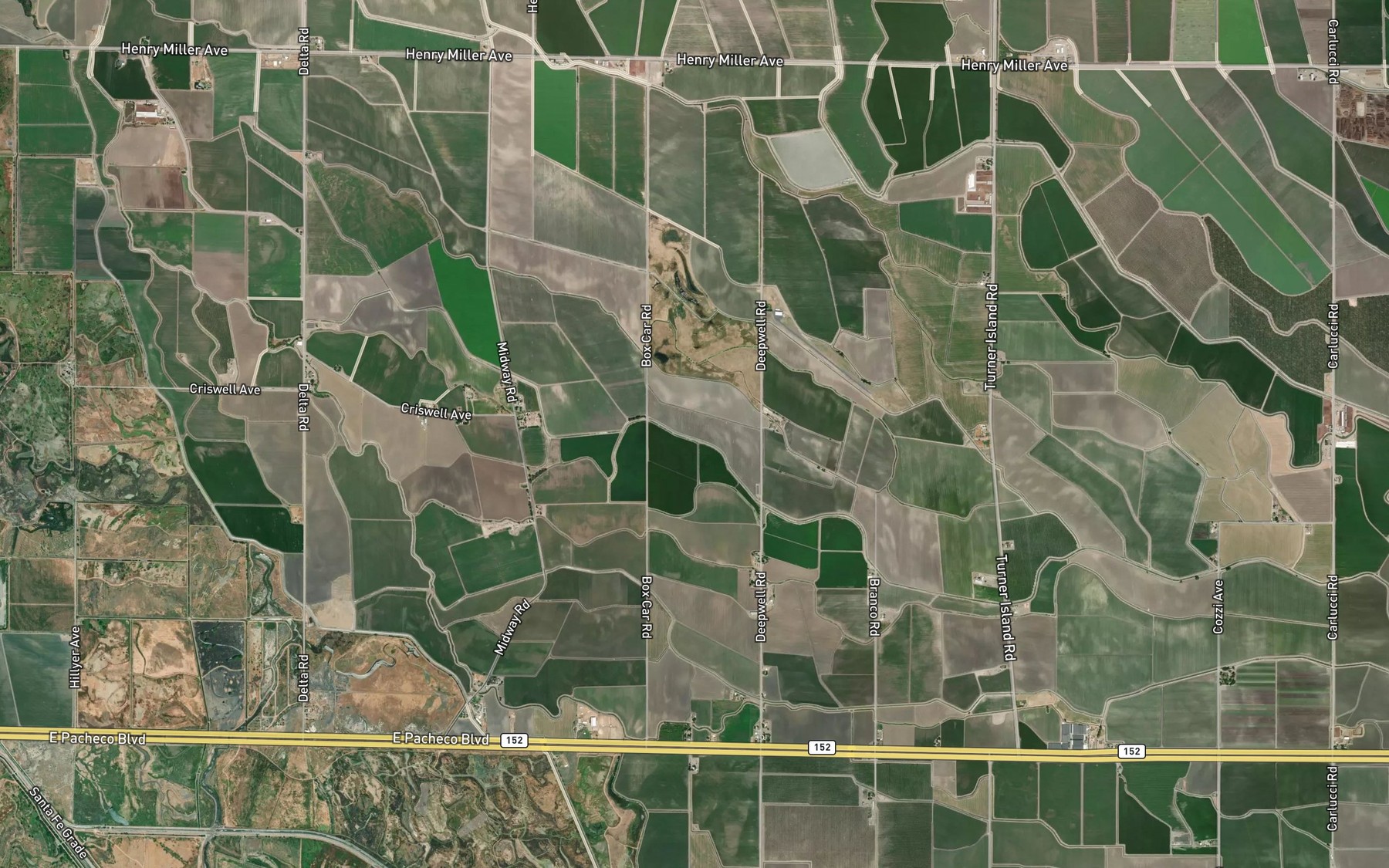 Satellite map of the Lone Tree Canal