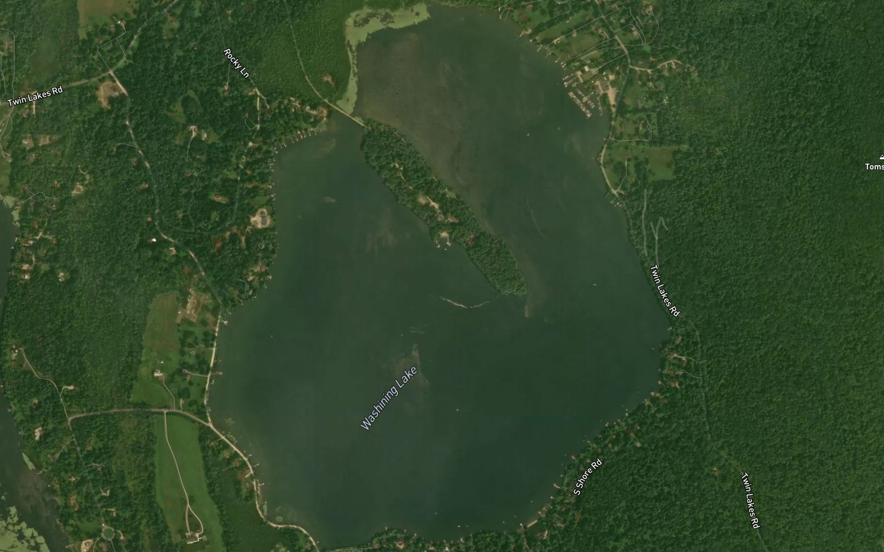 Satellite map of the Washining Lake