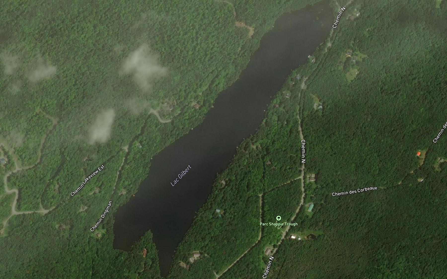 Satellite map of the Lac Gilbert