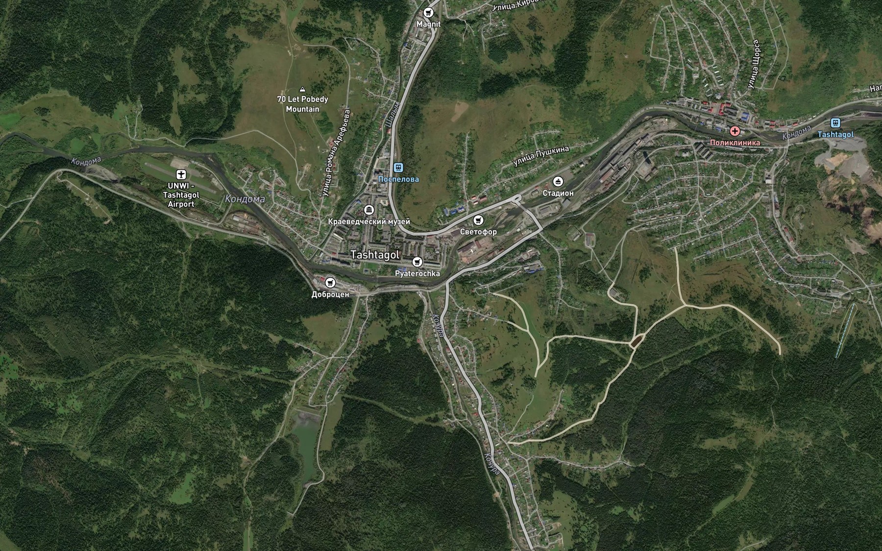 Satellite map of the Kochura