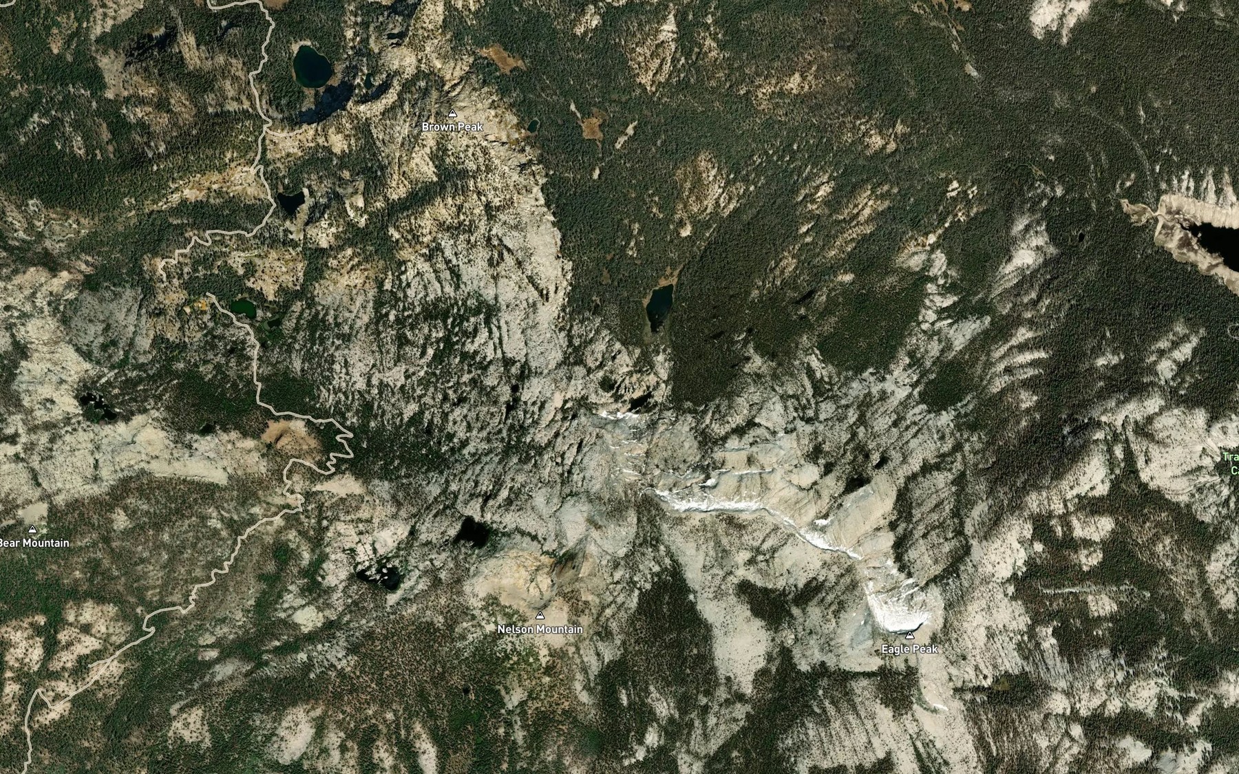 Satellite map of the Nelson Lakes