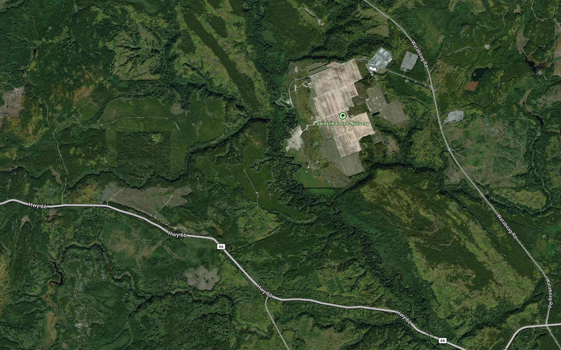 Satellite map of the Middleton Creek
