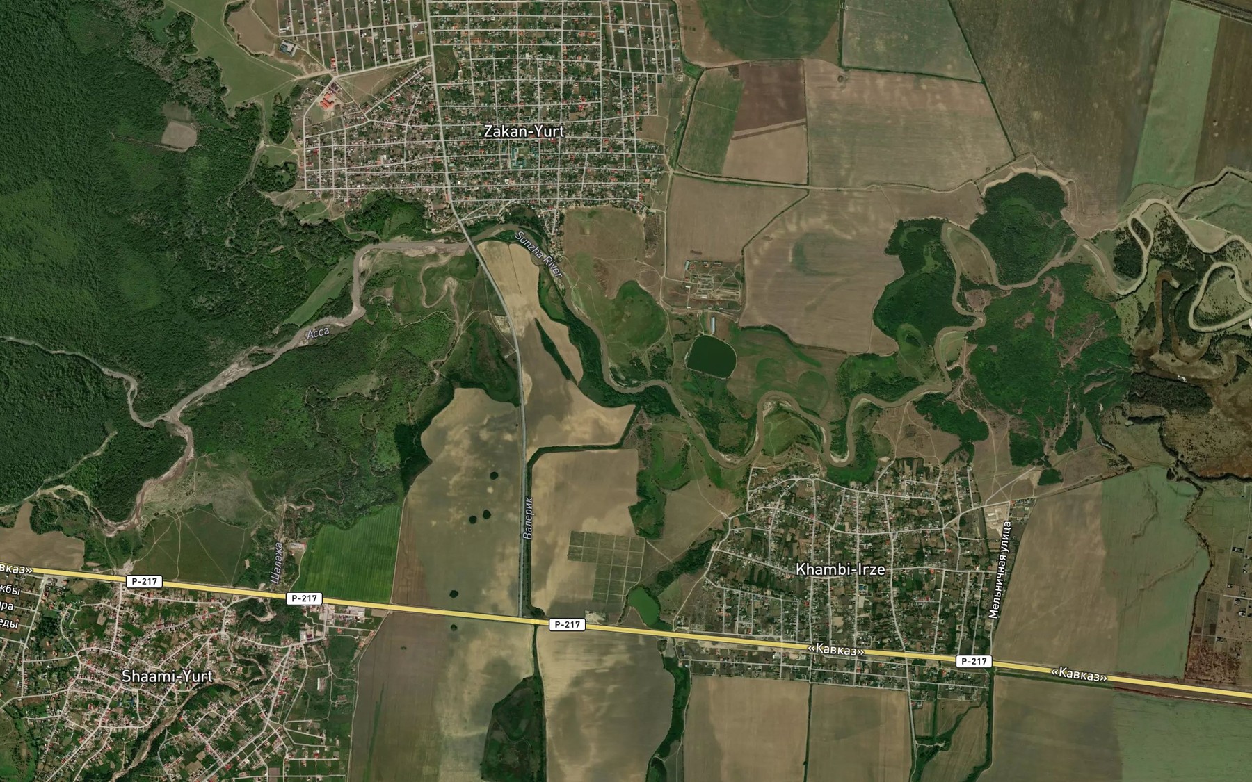 Satellite map of the Valerik
