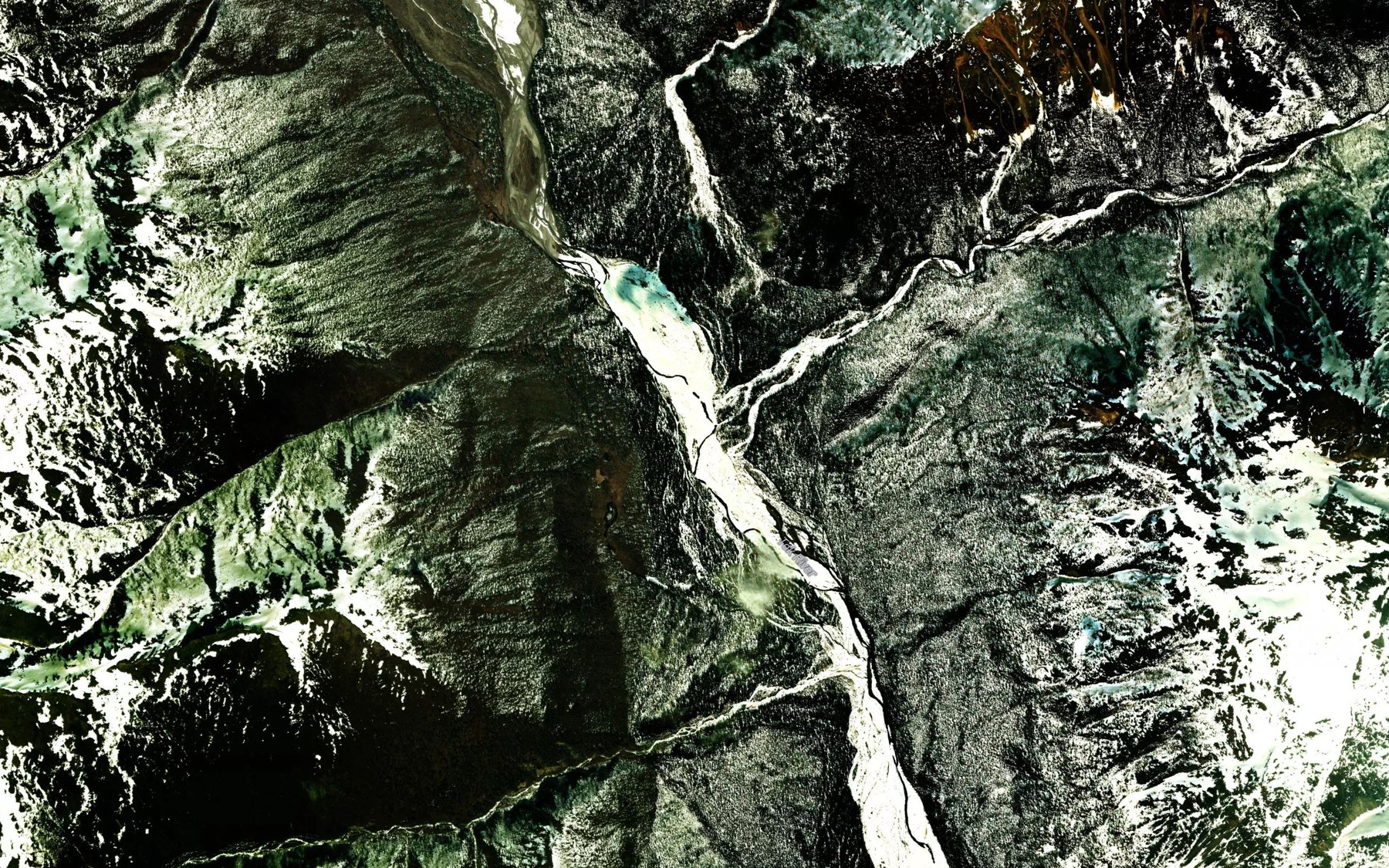 Satellite map of the Shindata Creek