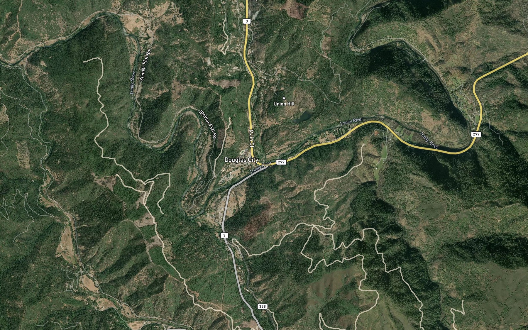 Satellite map of the Weaver Creek