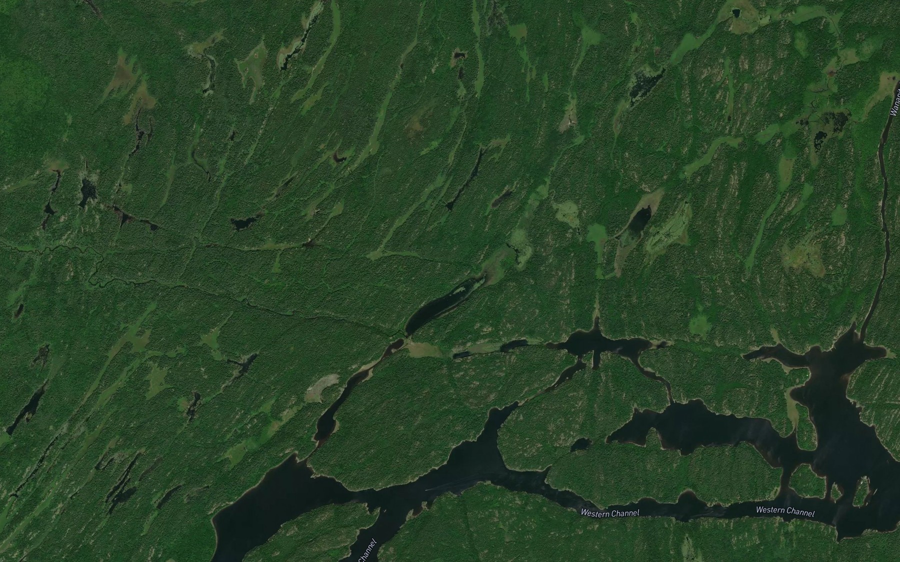 Satellite map of the Little Moose Bay