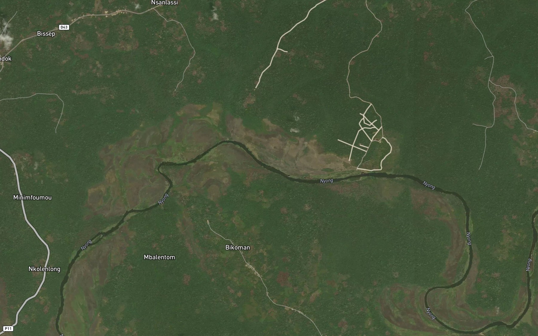 Satellite map of the Nkou