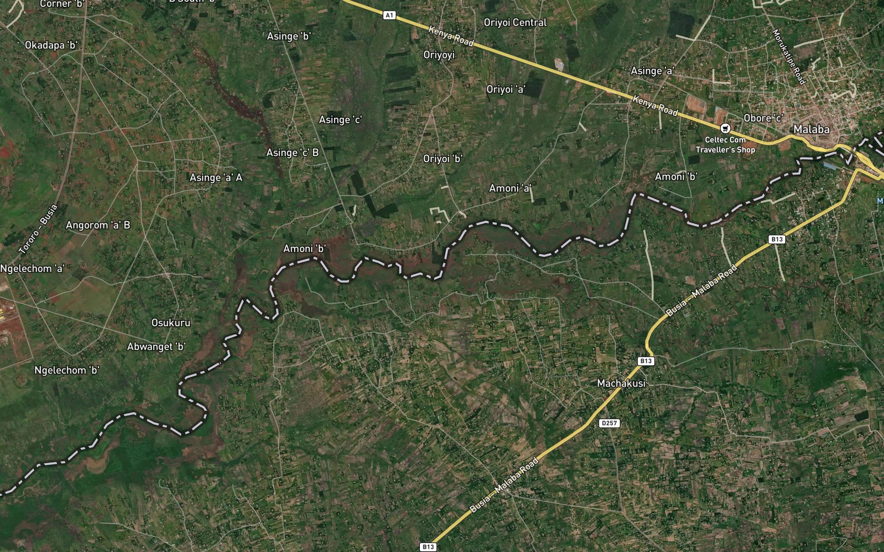 Satellite map of the Malikisi