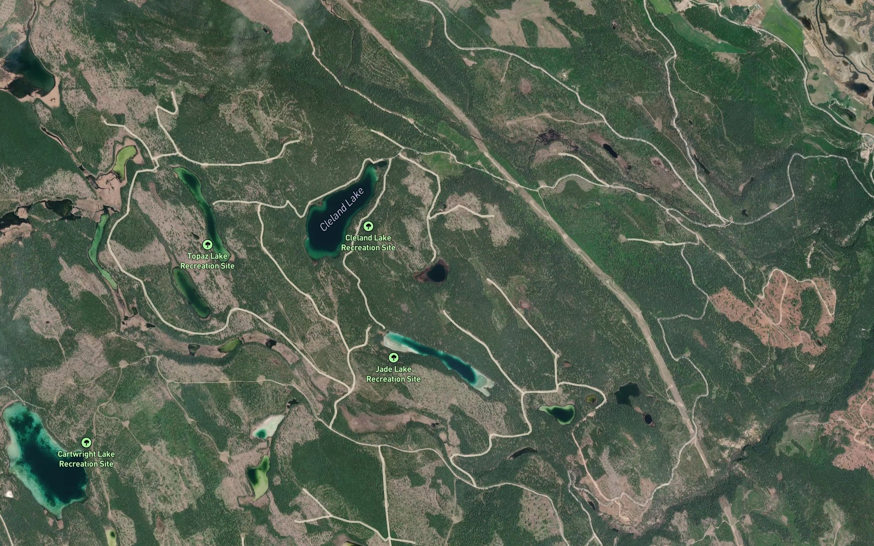 Satellite map of the Cub Lake