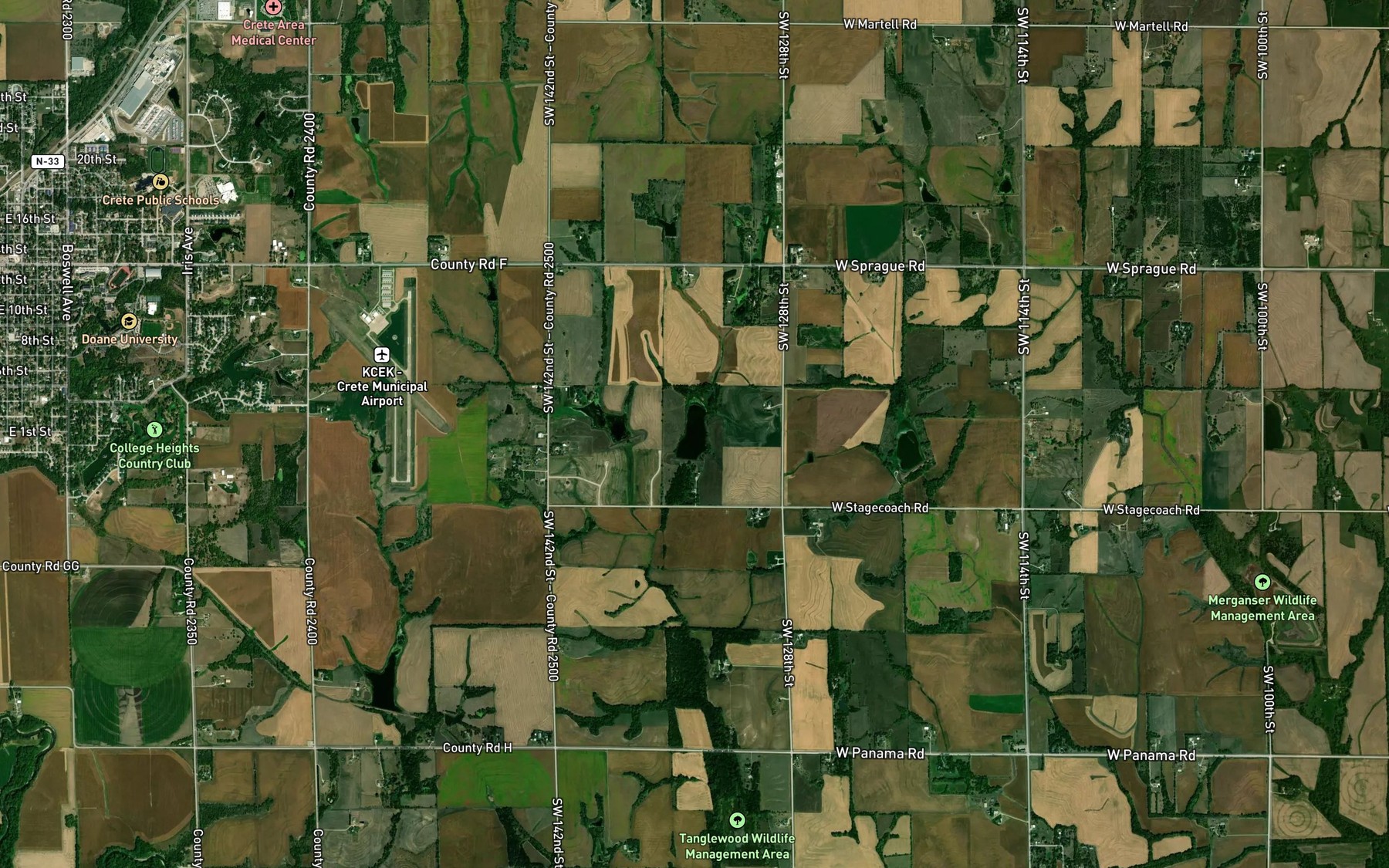 Satellite map of the Salt Creek Reservoir 27-B