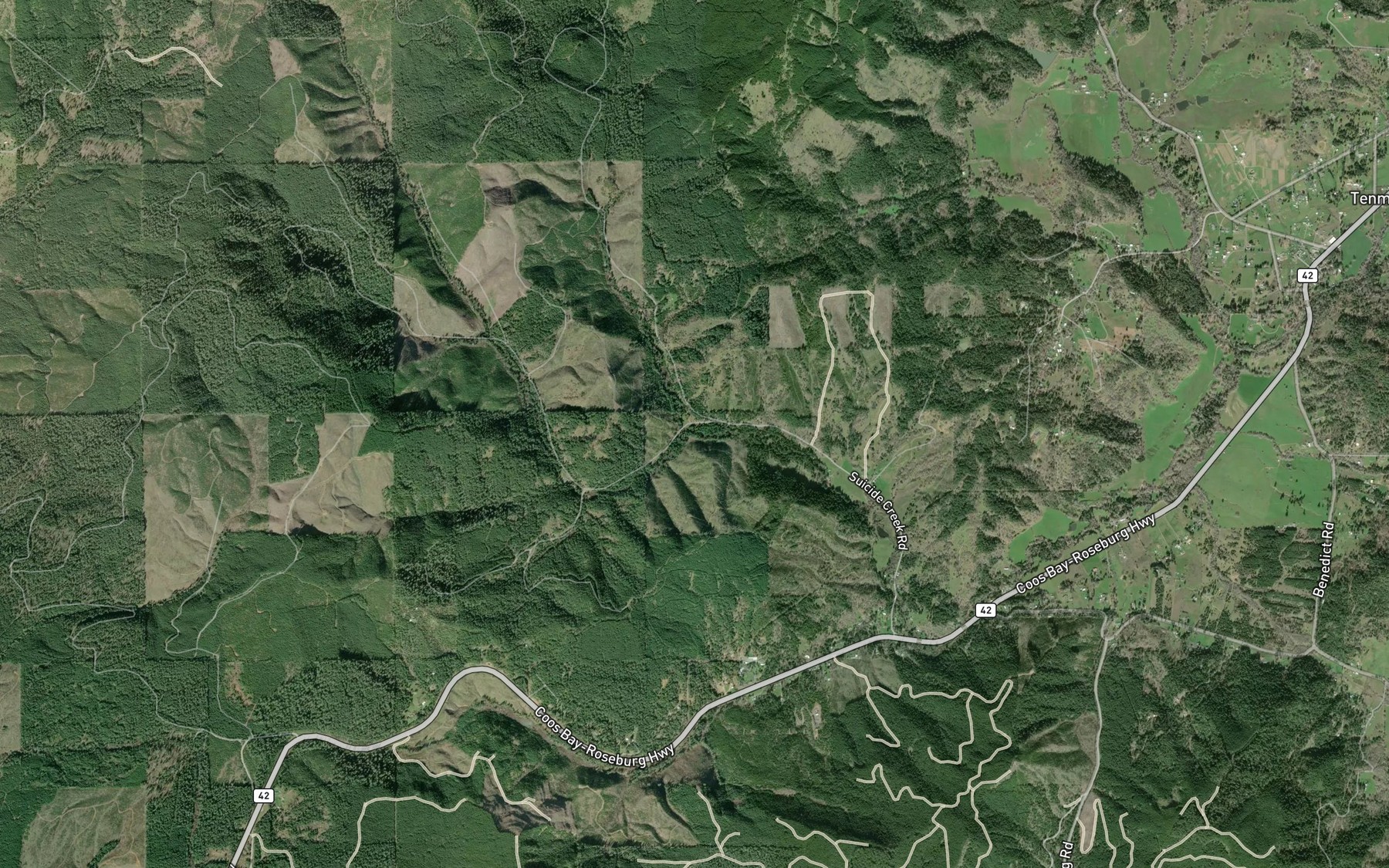 Satellite map of the Little Muley Creek