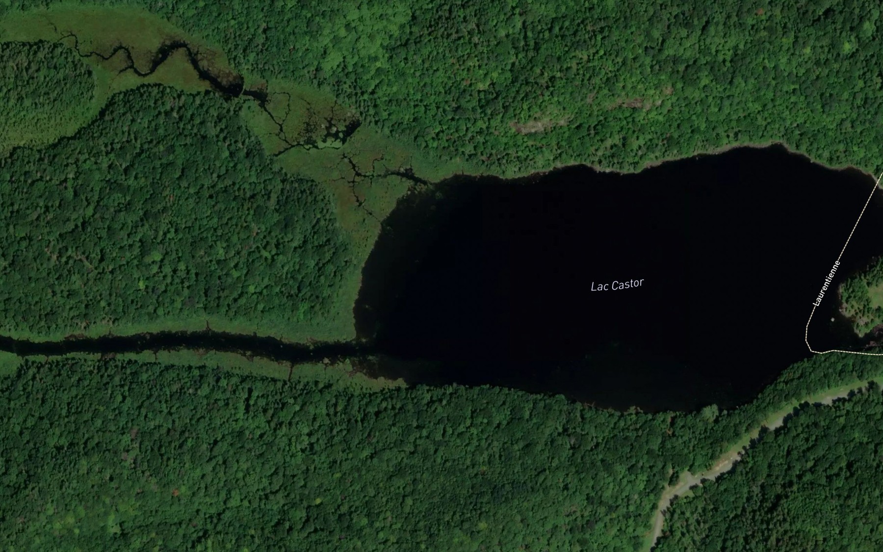 Satellite map of the Lac Castor