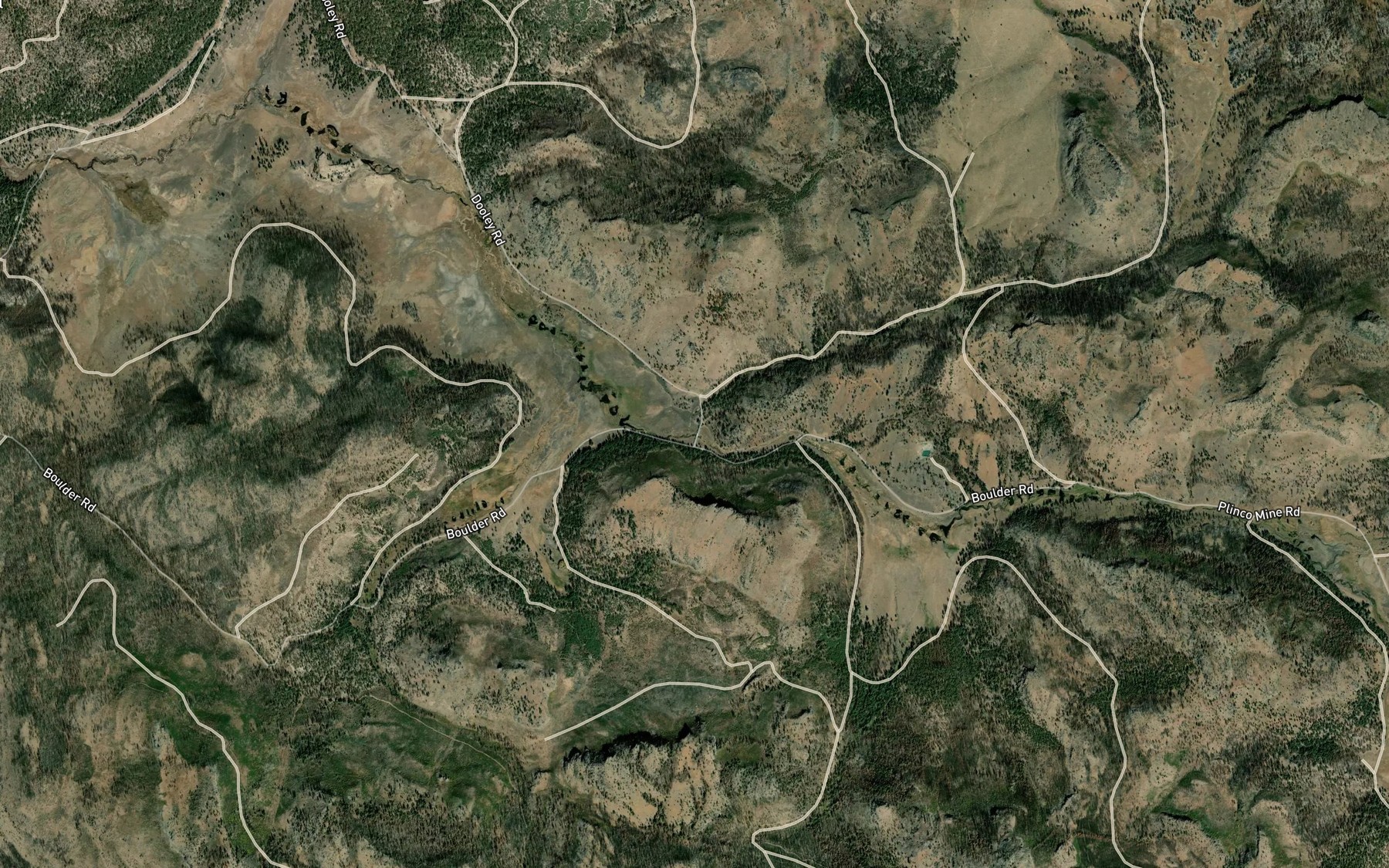Satellite map of the Dooley Creek