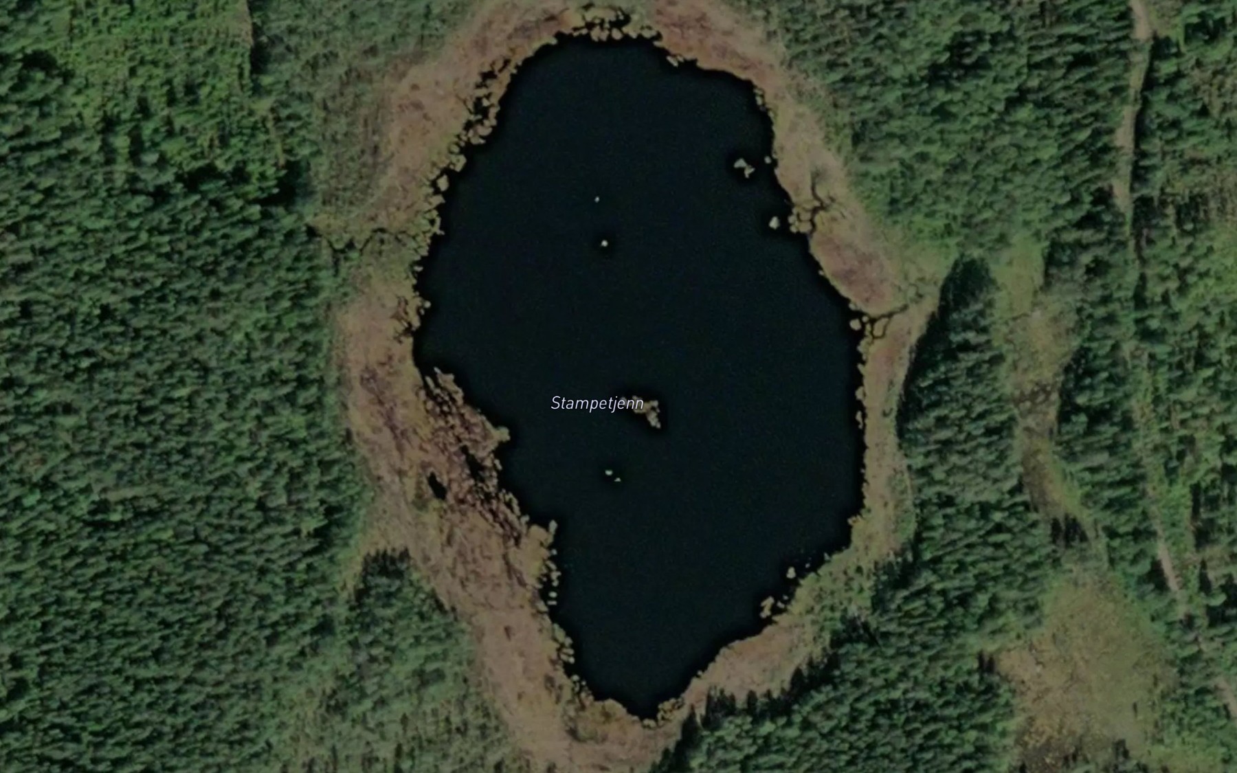 Satellite map of the Stampetjern