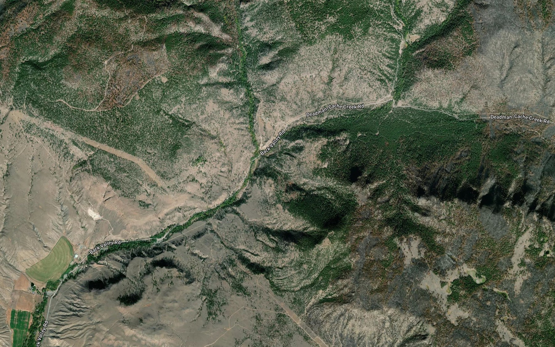 Satellite map of the Arrowstone Creek