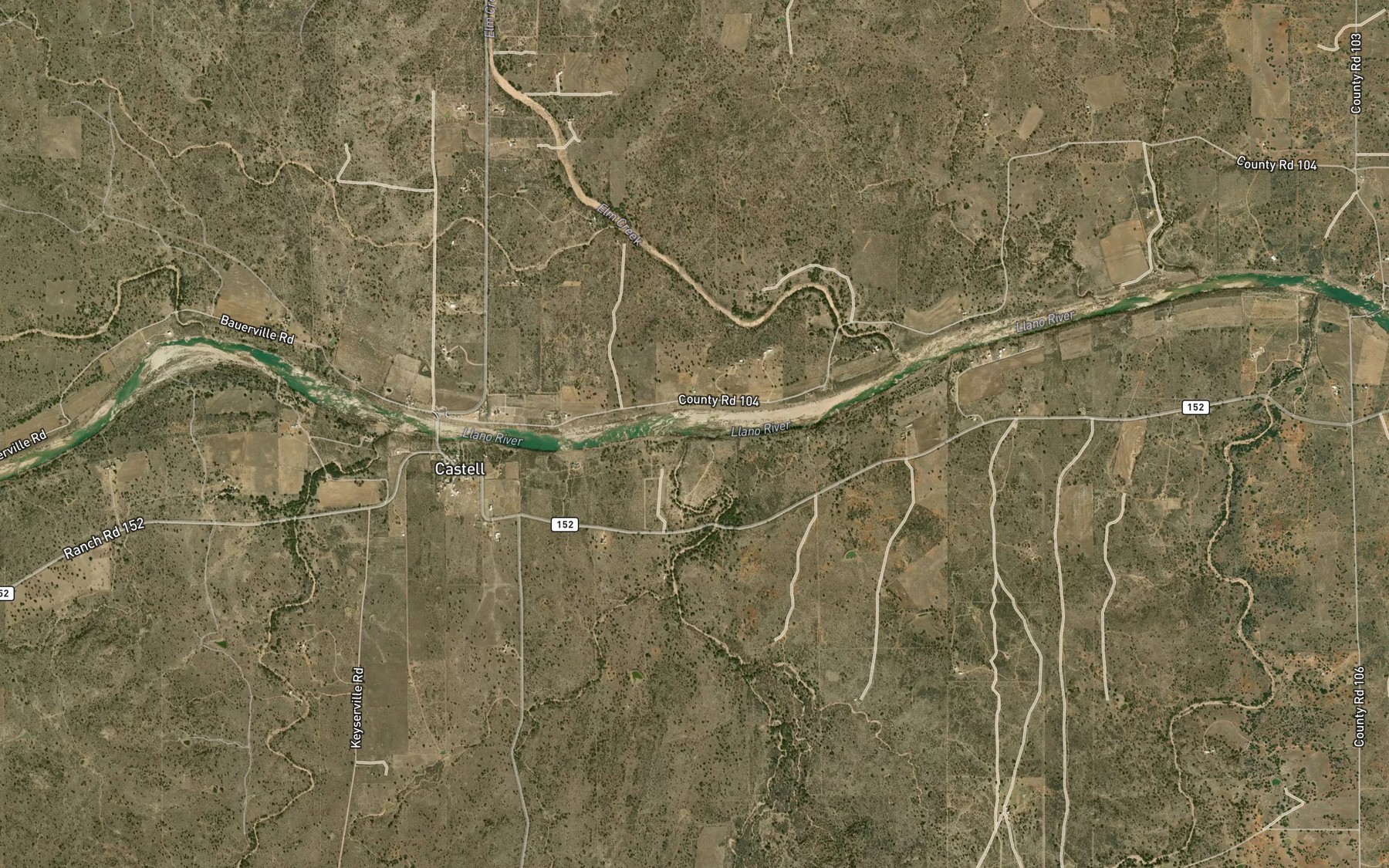 Satellite map of the Lang Creek