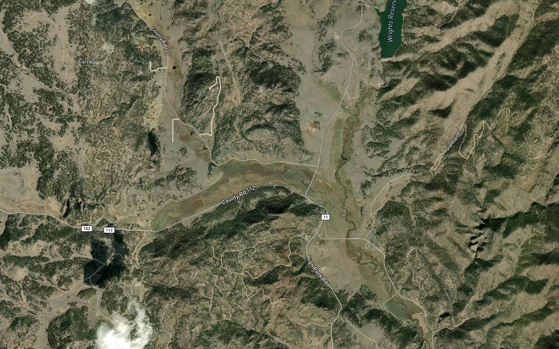 Satellite map of the Slater Creek