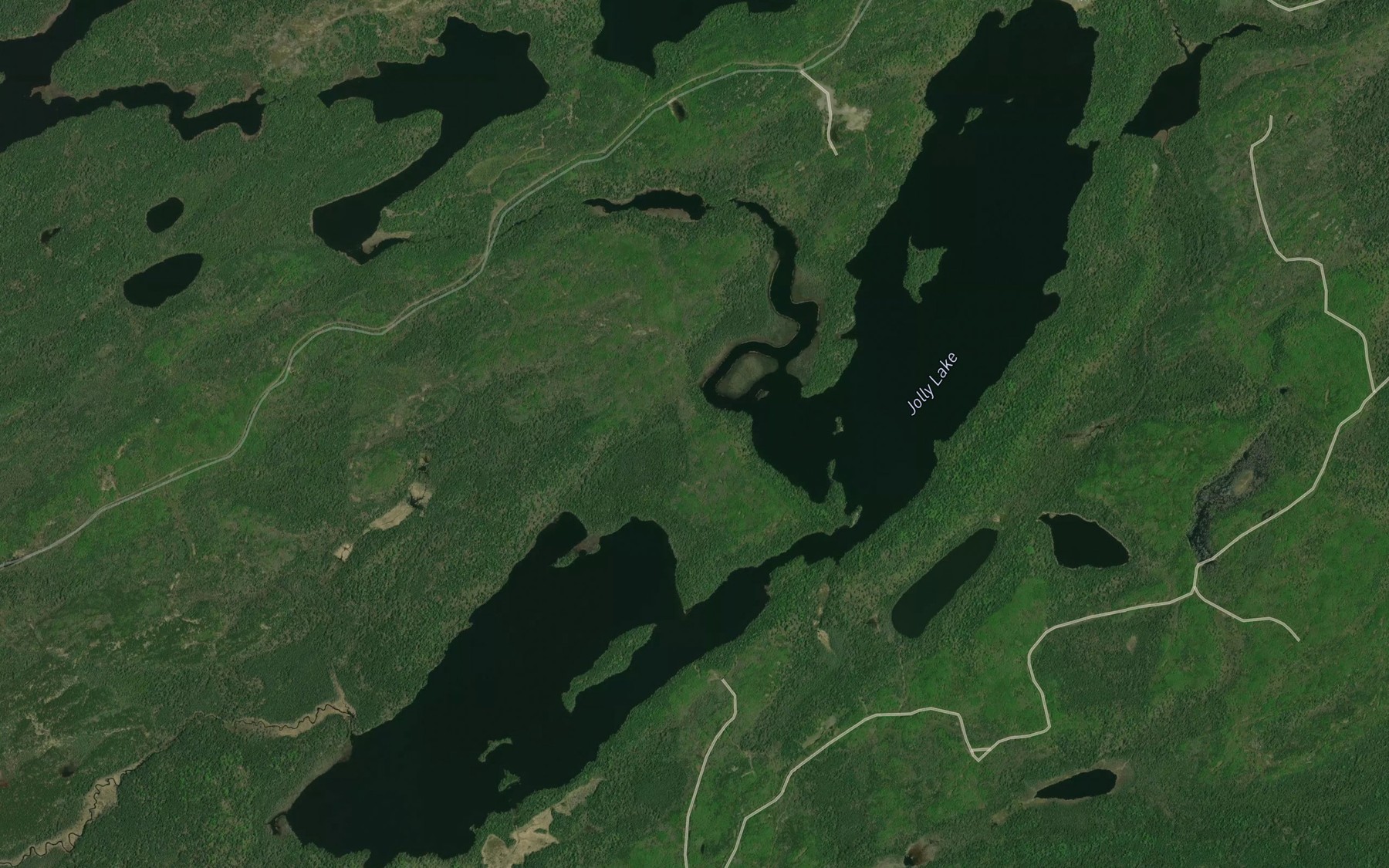 Satellite map of the Jolly Lake