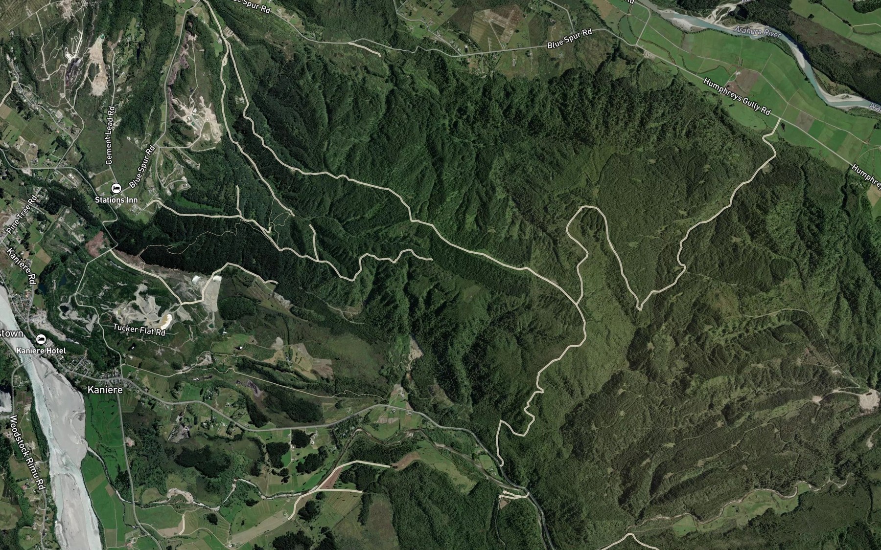 Satellite map of the Striplands Creek