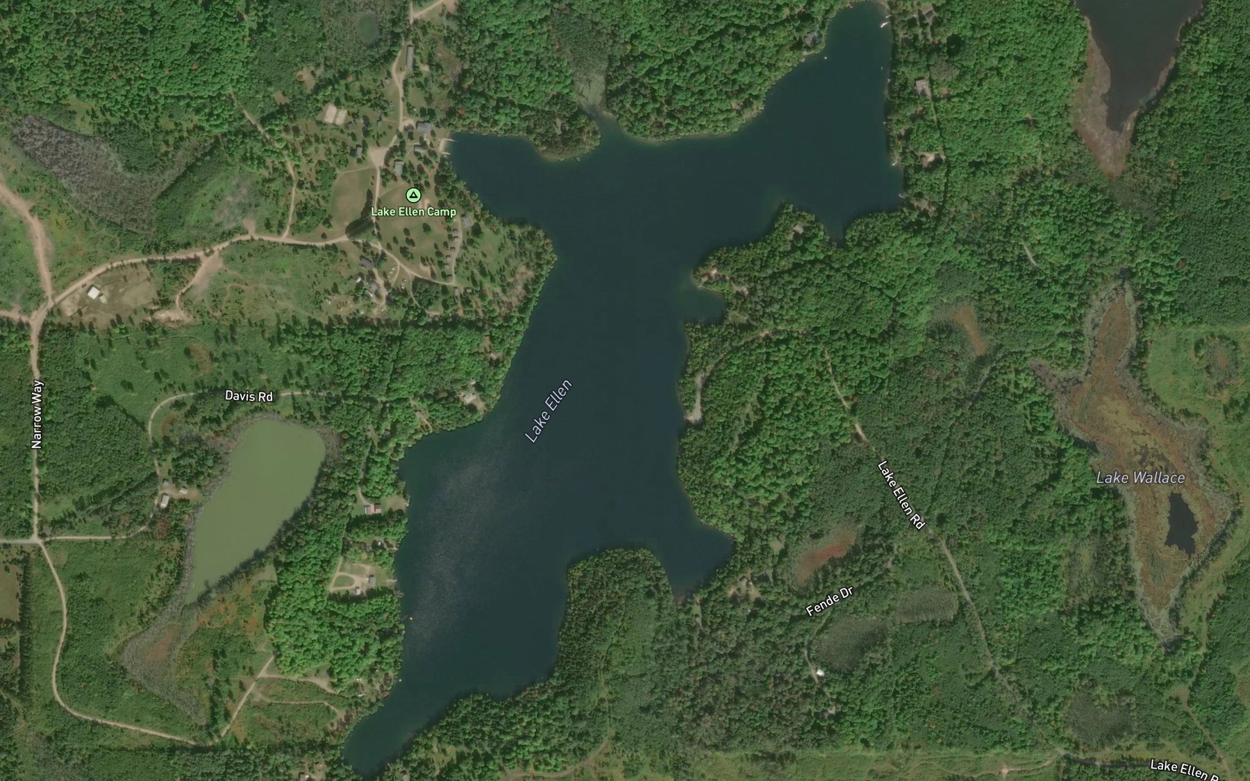 Satellite map of the Lake Ellen