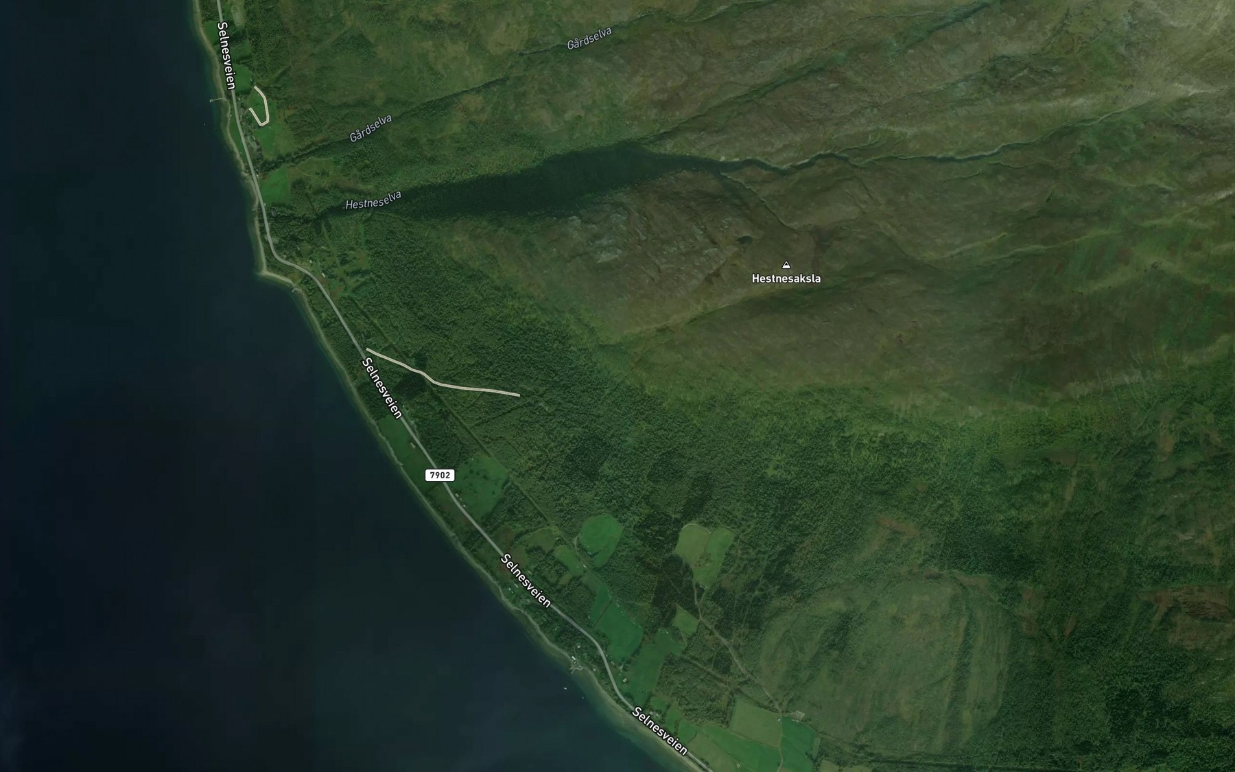 Satellite map of the Rostedalelva
