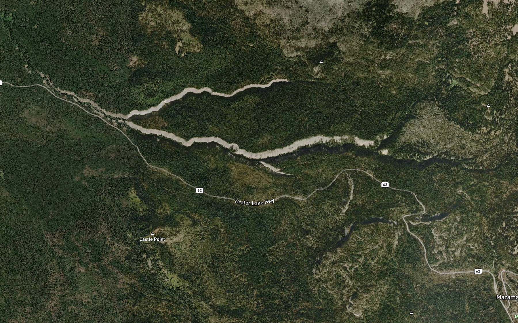 Satellite map of the Whitehorse Creek