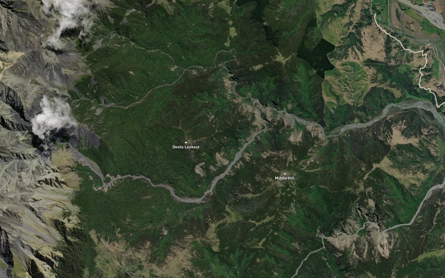 Satellite map of the Miller Stream