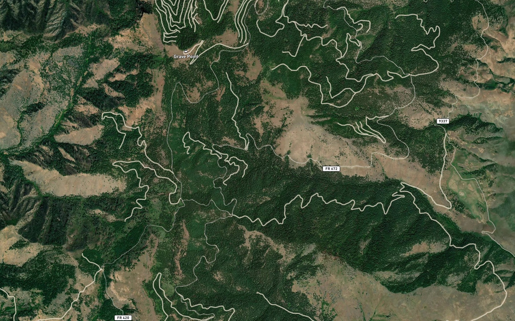 Satellite map of the North Fork Christie Creek