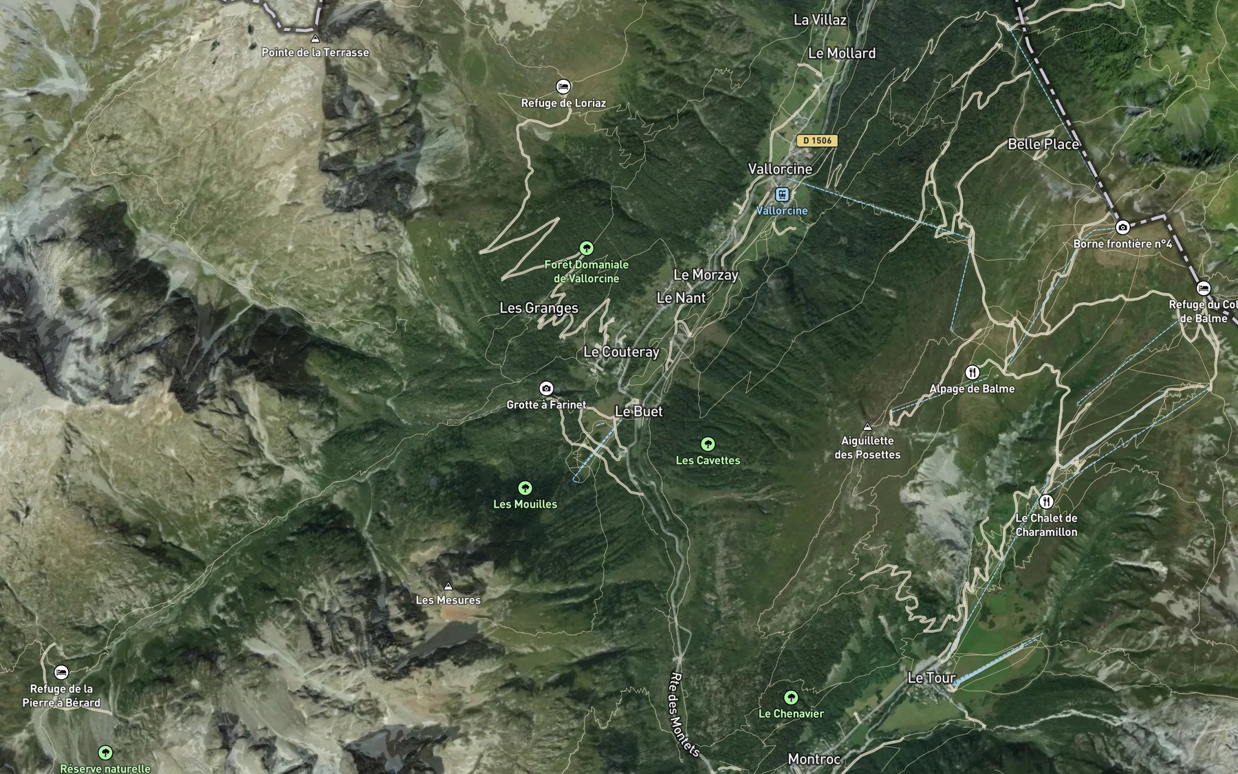 Satellite map of the Eau de Berard