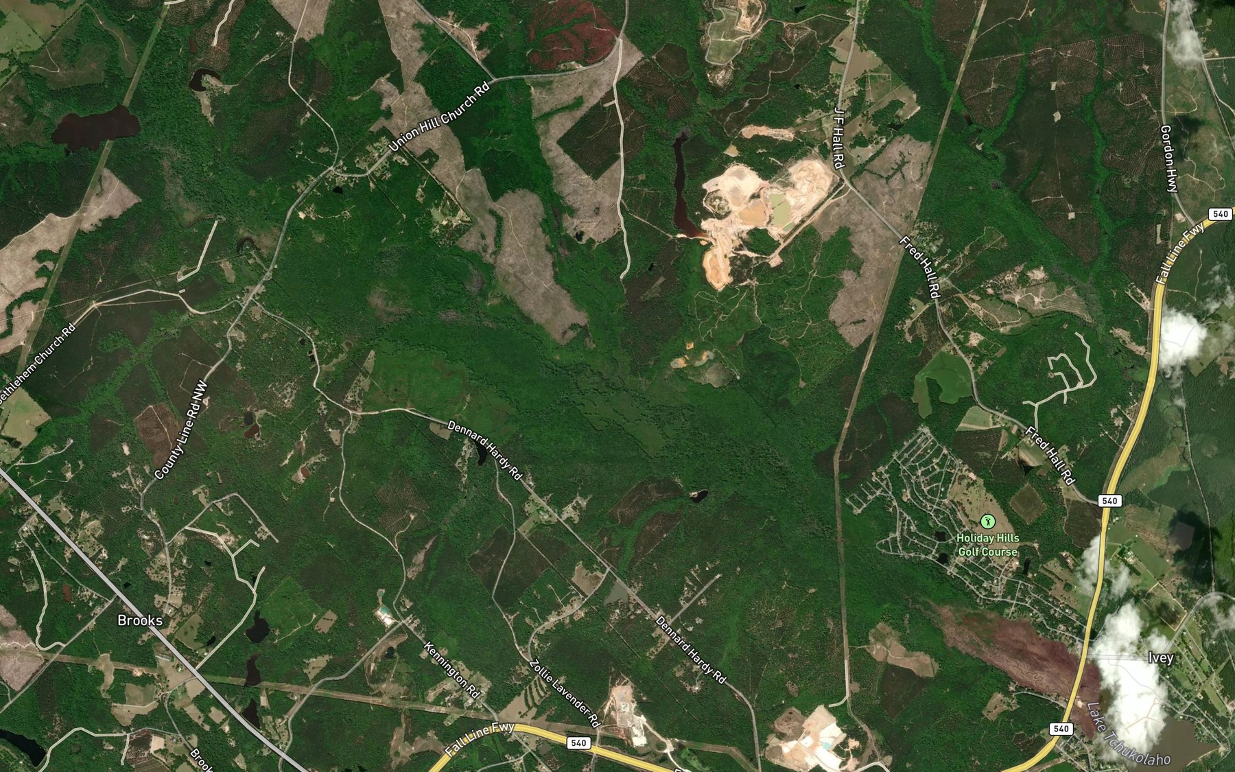 Satellite map of the Turkey Creek