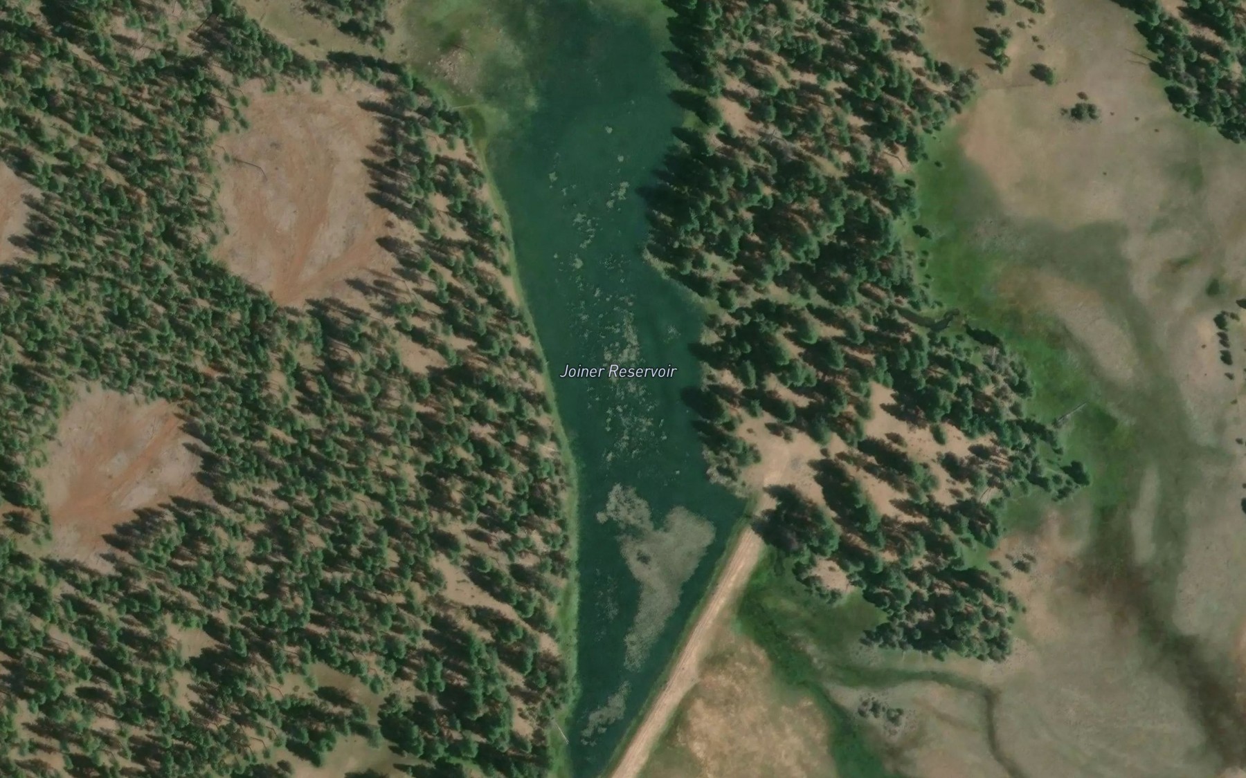 Satellite map of the Joiner Reservoir