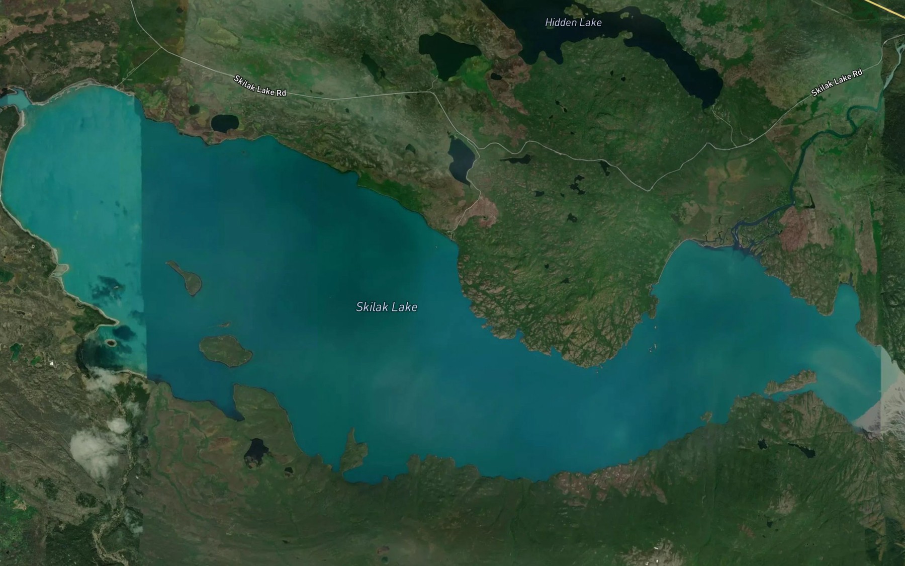 Satellite map of the Skilak Lake
