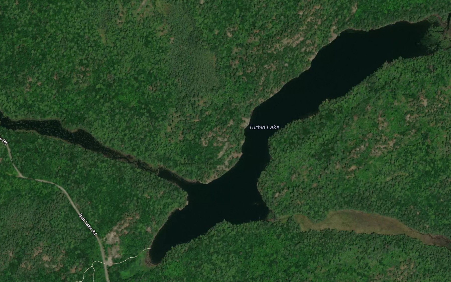 Satellite map of the Turbid Lake